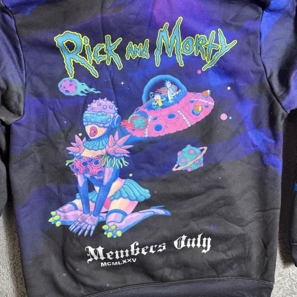 Members Only Rick & Morty Pullover Hoodie - Size Large- Adult Swim Graphic - Picture 9 of 10